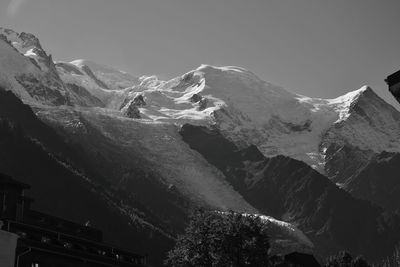 Scenic view of mountains against clear sky