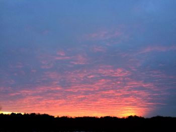 Scenic view of silhouette forest against sky at sunset