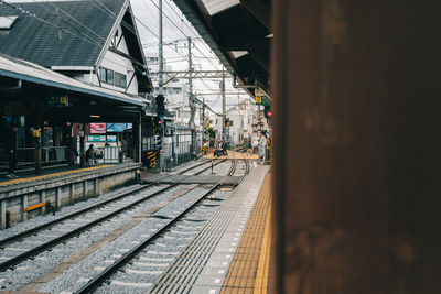 Railroad tracks in city