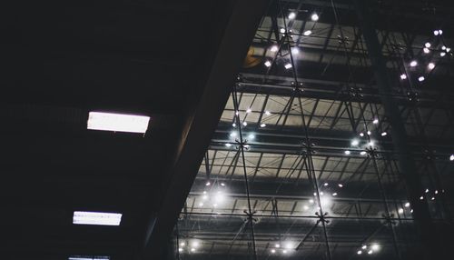 Low angle view of illuminated ceiling