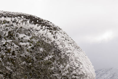 Low angle view of snow covered mountain