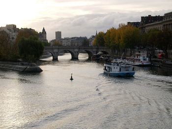 Bridge over river against sky