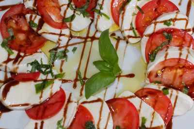 Close-up of served food in plate