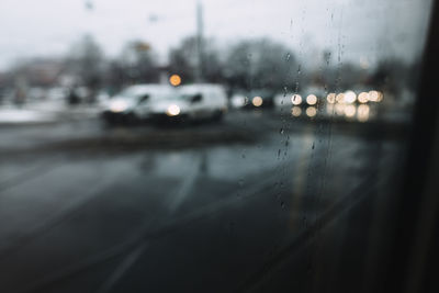 Full frame shot of wet car window