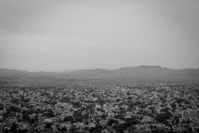 High angle view of cityscape against sky