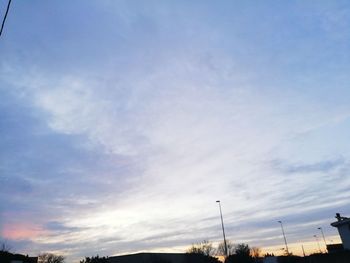 Low angle view of sky during sunset