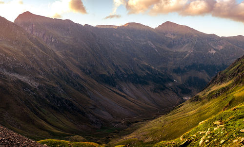 Scenic view of mountains against sky