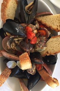 Close-up of chocolate cake in plate