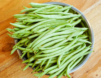 High angle view of vegetables on table