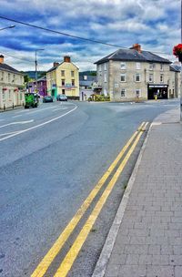 Road passing through city