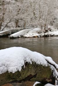 Scenic view of snow covered landscape