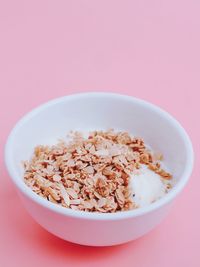 High angle view of breakfast served in bowl