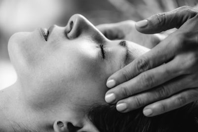 Craniosacral therapy or cst massage of womans head