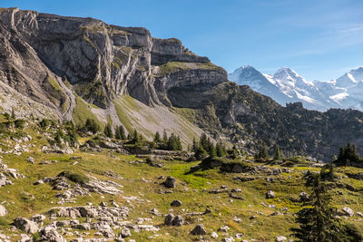 Scenic view of rocky mountains against sky