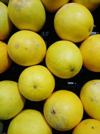 Full frame shot of lemon for sale in market