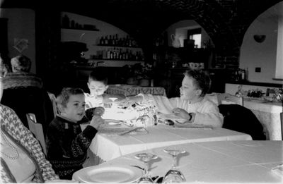 People sitting in restaurant