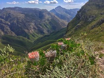 Scenic view of mountains against sky