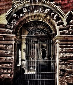 Closed door of old building