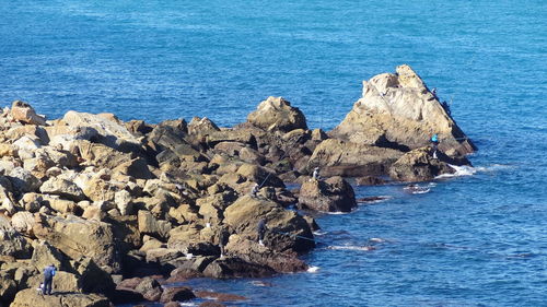 Rock formations in sea