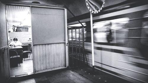 Train at railroad station platform