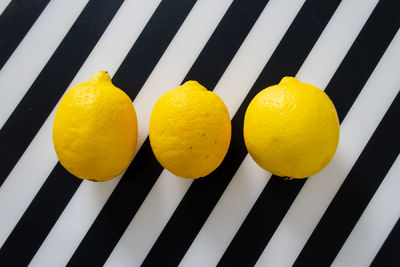 High angle view of fruits on table