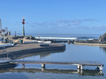 Scenic view of beach against sky