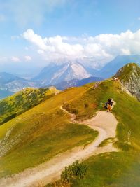 Scenic view of mountains against sky