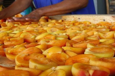 Close-up of person preparing food