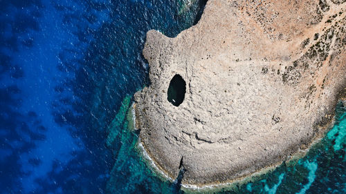 High angle view of sea