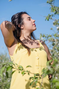 Young woman looking away