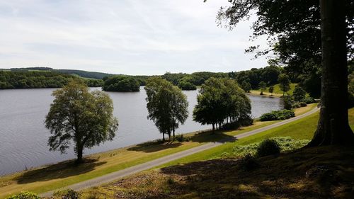 Scenic view of river against sky