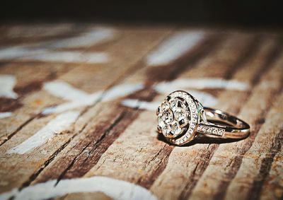 Close-up of wood on table