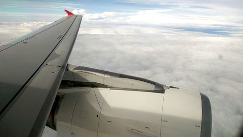 Cropped image of airplane wing