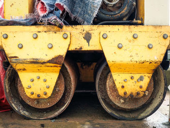 Close-up of old abandoned train