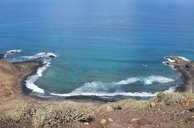 High angle view of beach