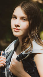 Close-up portrait of a beautiful young woman