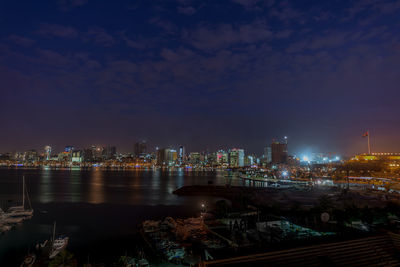 Illuminated city at night