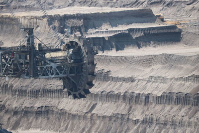 Excavator during lignite mining in garzweiler germany