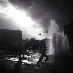 Woman standing in water