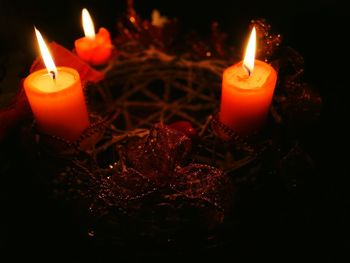 Close-up of illuminated christmas lights