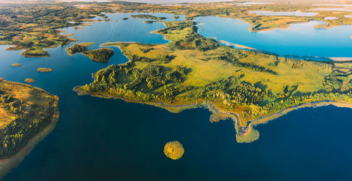 High angle view of sea against sky