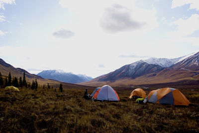 Scenic view of mountains against sky