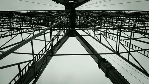 Low angle view of cables against clear sky