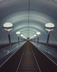 Low angle view of escalator