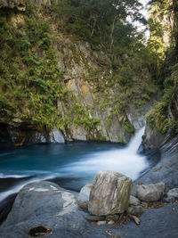 Scenic view of waterfall in forest