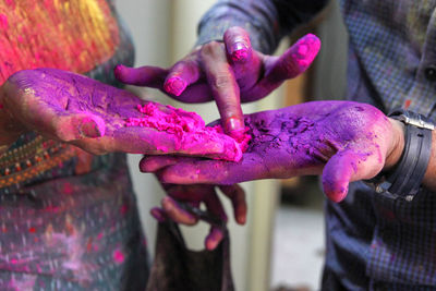 Close-up of hand painting