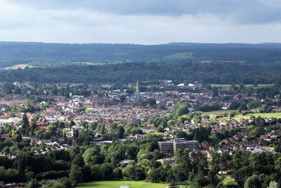 High angle view of cityscape