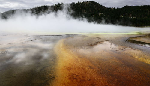 Scenic view of hot spring 