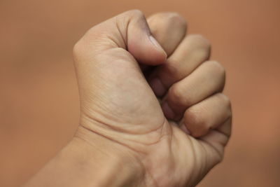 Human hand making fist