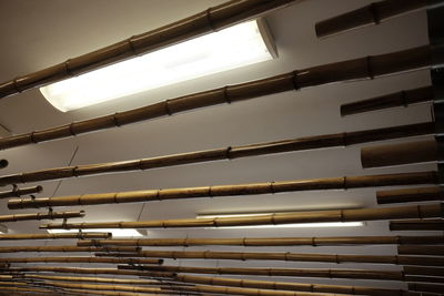 Low angle view of illuminated ceiling